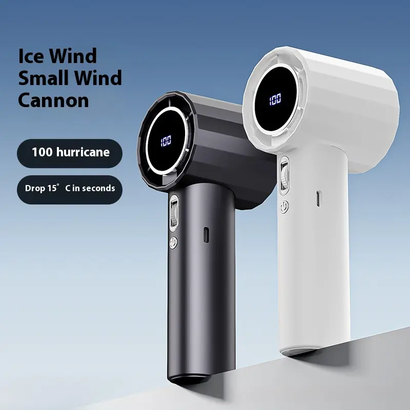 Quạt Đá Cầm Tay 100 Tốc Độ, Mới Năm 2025, Cầm Tay Mini USB, Sạc Tua Bin, Quạt Nhỏ Màn Hình Kỹ Thuật Số, Quạt Để Bàn Phụ Kiện 1
