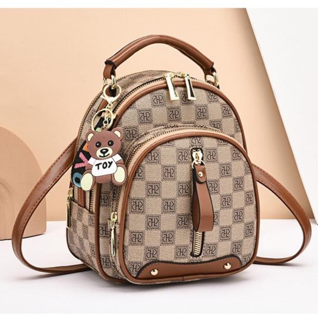 Balo Thời Trang Nữ, Balo Mini Vân Kẻ Ô Cá Tính Hot Trend Backpack 757 (không kèm móc)