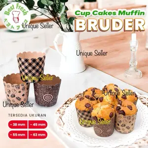 [Isi50] Bruder Muffin Cup 38 45 55 mm Laminasi Best Fresh / Cupcake Case 3.5 4.5 5.5 cm / Muffin Cup 3,8 4,5 5,5cm / Muffin Cake Case Bukan Ifana Fora