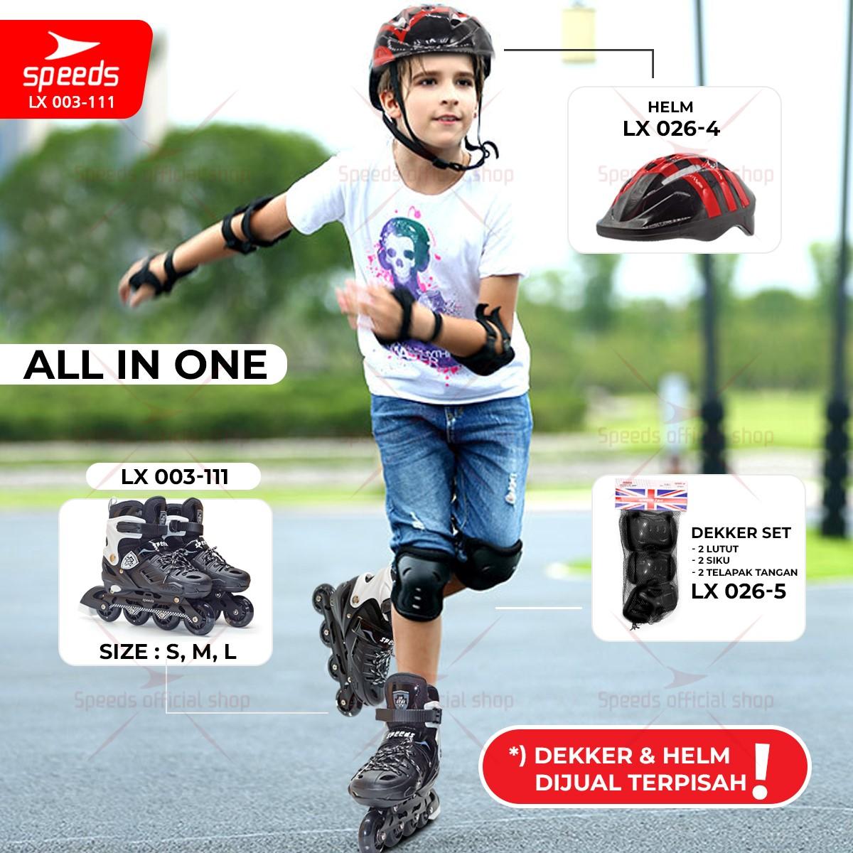 SPEEDS Sepatu Roda Skate Anak dan Dewasa Inline Roda Full Karet PU Roller Skate Outdoor 003-111