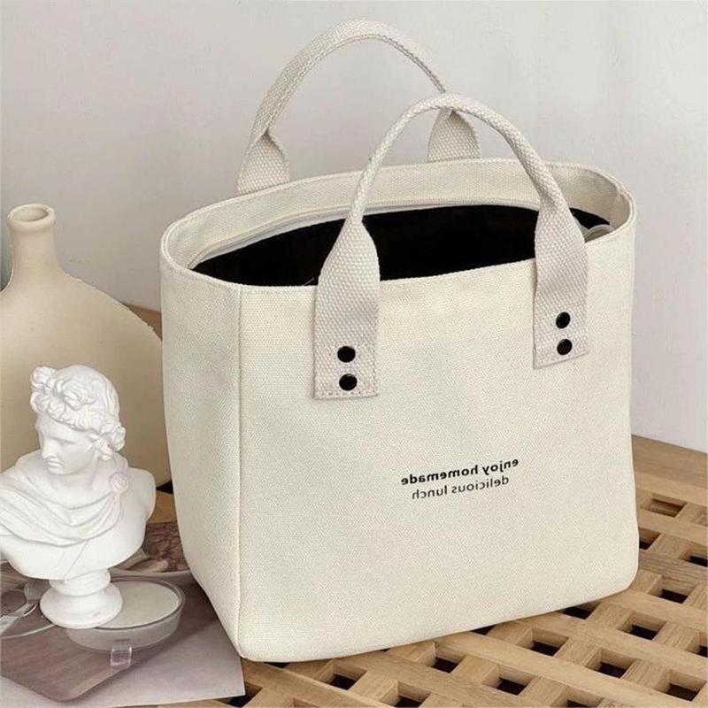 Product Introduction of Canvas Tote Bag, For Women, Solid Color, Large Capacity, Suitable For Travel, Casual Style 19