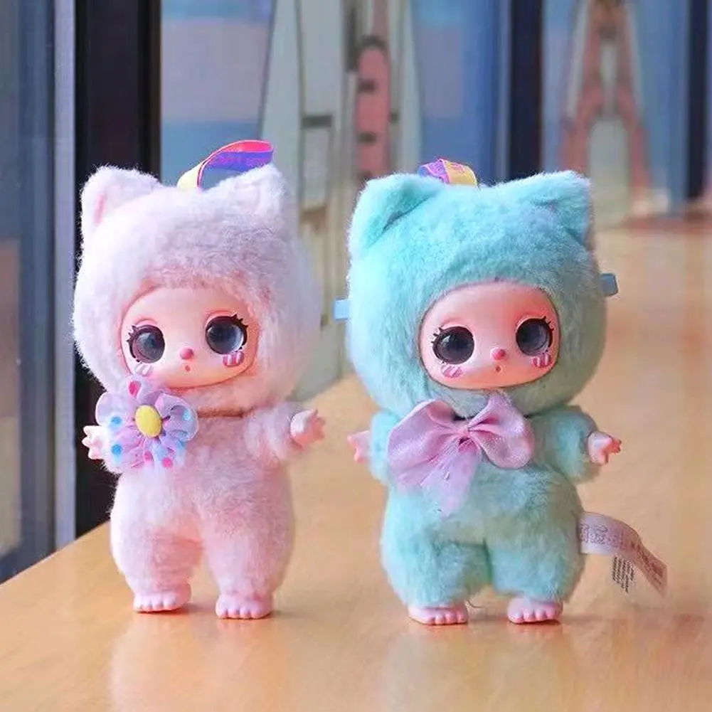 Liila Liila Lucky Cat Little Lucky Cat Plush Blind Box Macaron rabbit series Plush Blind Box Trendy Play Pendant Cute Doll