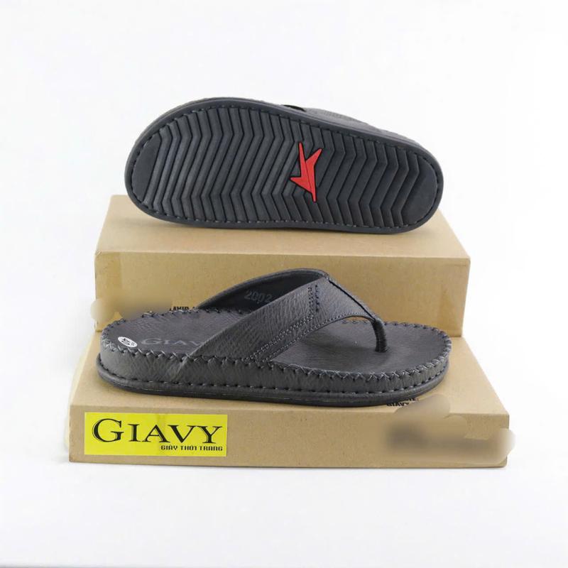 Dép quai kẹp nam cao cấp Giavy - Gia Vy UT3 màu xám êm chân gót cao 2 phân 3
