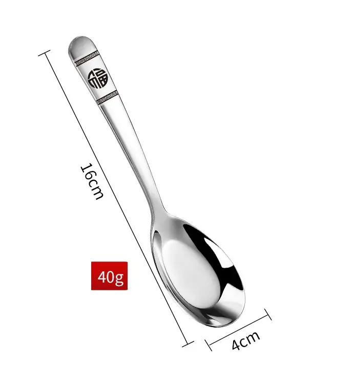 COMBO 3 Thìa chữ PHÚC 3 kích cỡ ăn cơm phở cháo inox thép cao cấp dày đẹp sáng bóng asian soup spoon 6