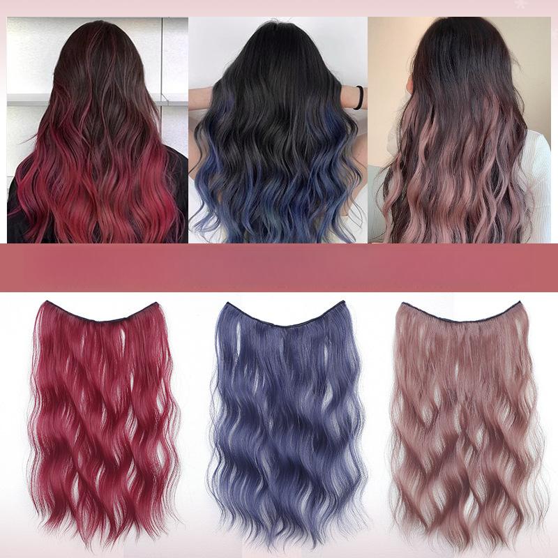 Tóc Giả Xoăn Một Mảnh Siêu Mỏng Nhuộm Tóc Giả Với Gợn Sóng Nước Lấp Lánh Và Tăng Âm Lượng Tóc Nối Màu Vô Hình Kiểu Tai thả Nhuộm Tóc