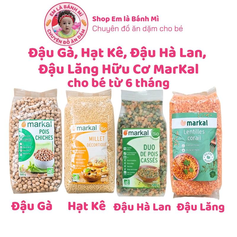 Đậu Gà, Hạt Kê, Đậu Hà Lan, Đậu Lăng Đỏ hữu cơ Markal cho bé ăn dặm từ 6 tháng