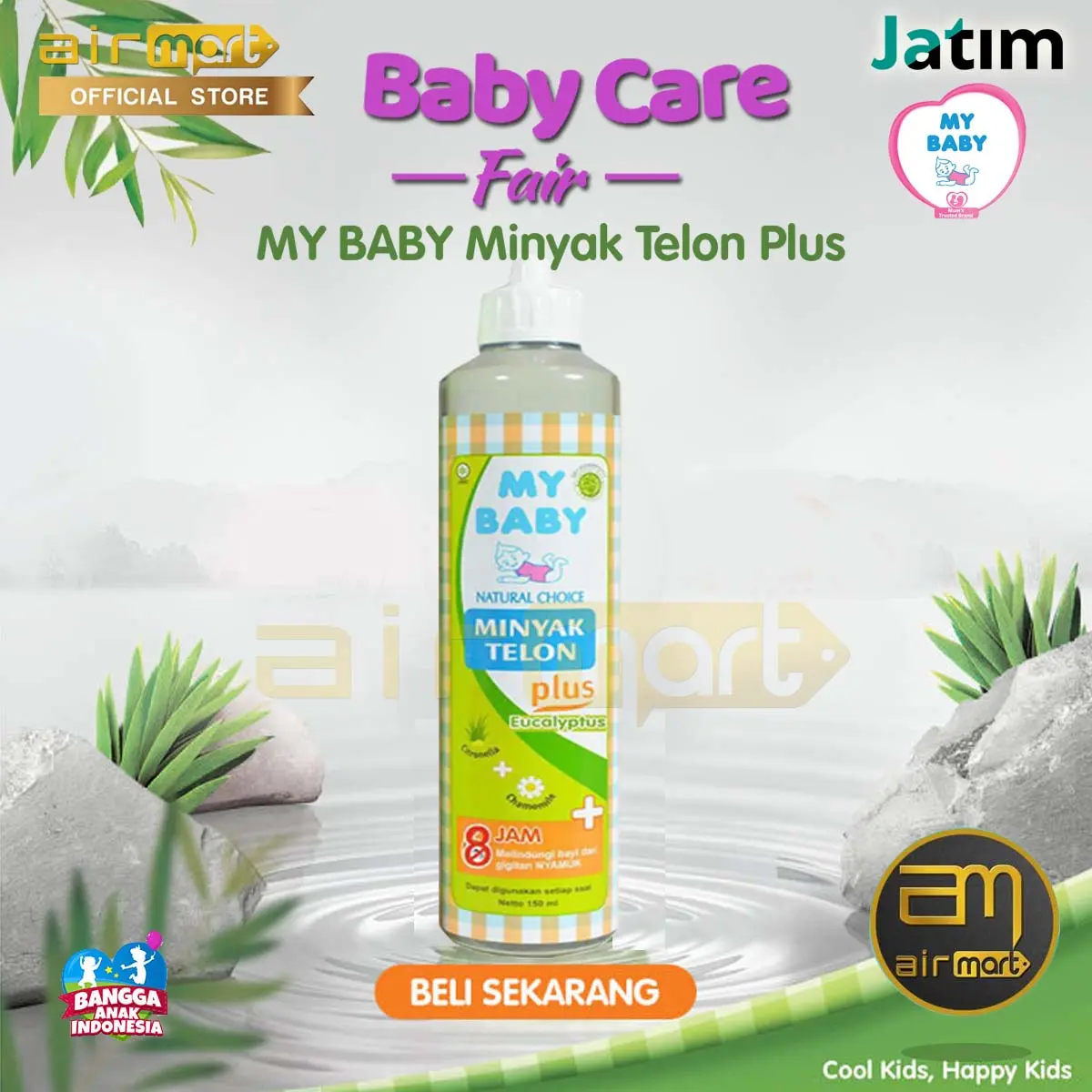 My Baby Minyak Telon Plus Eucalyptus 150ml 8 Jam Anti Gigitan Nyamuk Cowok Bayi untuk hilangkan ketombe