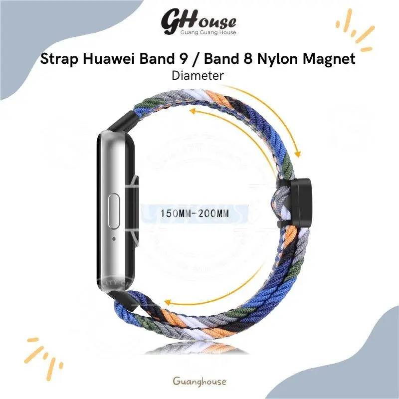 Strap Kompatibel Dengan Huawei Band 10 Nylon Magnet Tali Huawei Band 8 Strap Bahan Nylon Lock Magnet 4