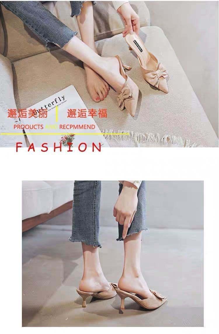 Product Introduction of รองเท้าแตะกลางแจ้งสำหรับผู้หญิง, รองเท้าแตะครึ่งตัว, รองเท้าฤดูใบไม้ผลิฤดูร้อนปี 2025, มาใหม่, ดีไซน์กุทัณฑ์, นิ้วเท้าแหลม, รองเท้าส้นสูง, อเนกประสงค์, กริช, รองเท้าแตะปิดนิ้วเท้า, [ความคิดเห็นในเชิงบวก 6778] 10