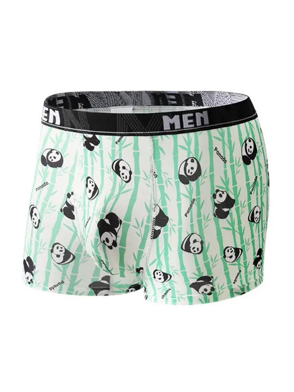 Men's Cartoon Bear & Letter Print Boxer Brief, Breathable Comfortable Underwear for Daily Wear, Casual Men's Underwear for All Seasons 5
