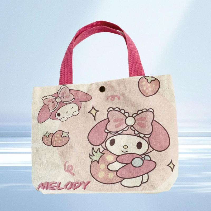 Túi Vải Bố, Chủ Đề Sanrio Hoạt Hình, Túi Tote Nữ, Túi Kuromi Mua Sắm Dễ Thương, Y4Q2 4