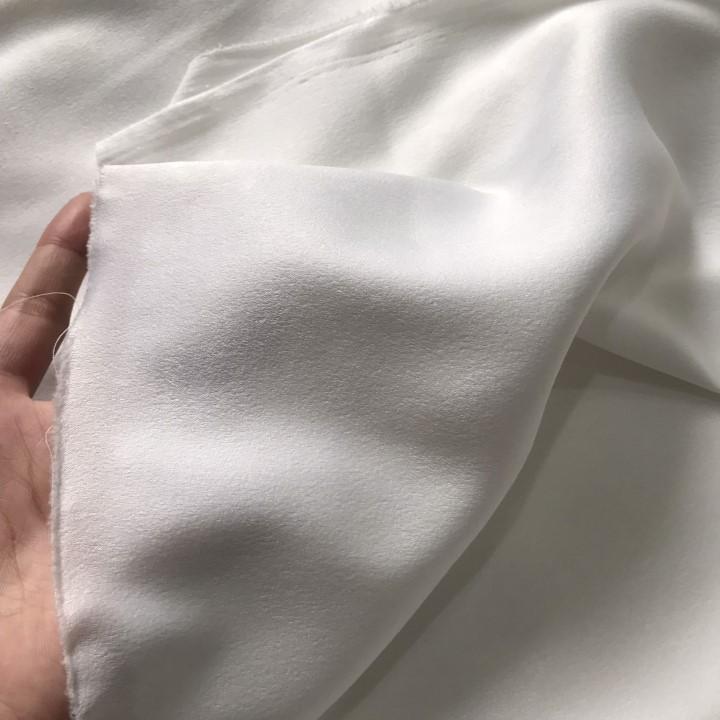 Vải Lụa Tằm Trắng Khổ 1m5 - Chất Mỏng, Co Giãn Nhẹ, Rũ, Mềm Mịn - May Áo Dài, Đầm, Váy, Áo Bà Ba 2