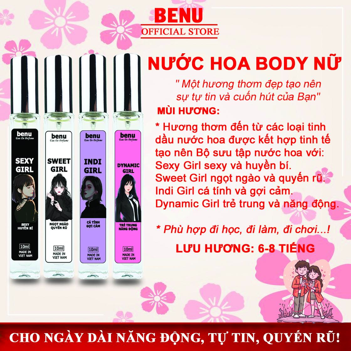 Combo Tinh Dầu Nước Hoa Nữ Benu Nước Hoa Body Mist Nồng Nàn Quyến Rũ Gợi Cảm Lưu Hương Lâu Dạng Xịt 10ml Perfume Cosmetic Xịt Thơm Women