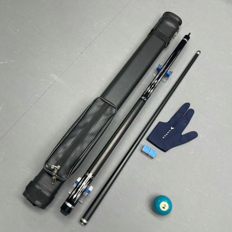 Combo Cơ bida phủ carbon ruby . Cơ bida Lỗ - Lip 13mm. Gậy bida cá nhân