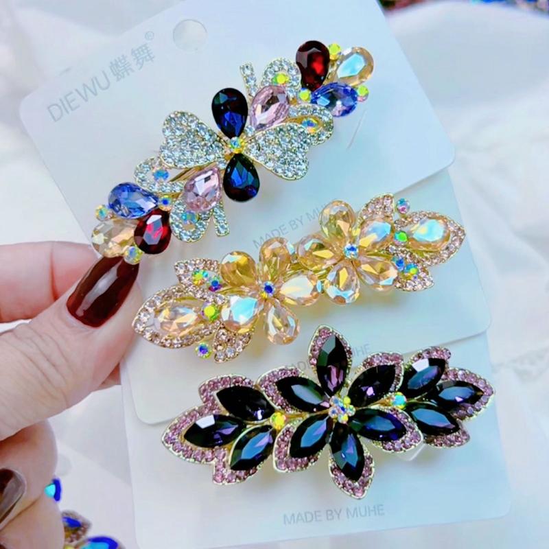 Kẹp Tóc Nữa Đầu-Xoàn Pha Lê ,sang trọng Loại Một Phụ Kiện tóc nữ 0