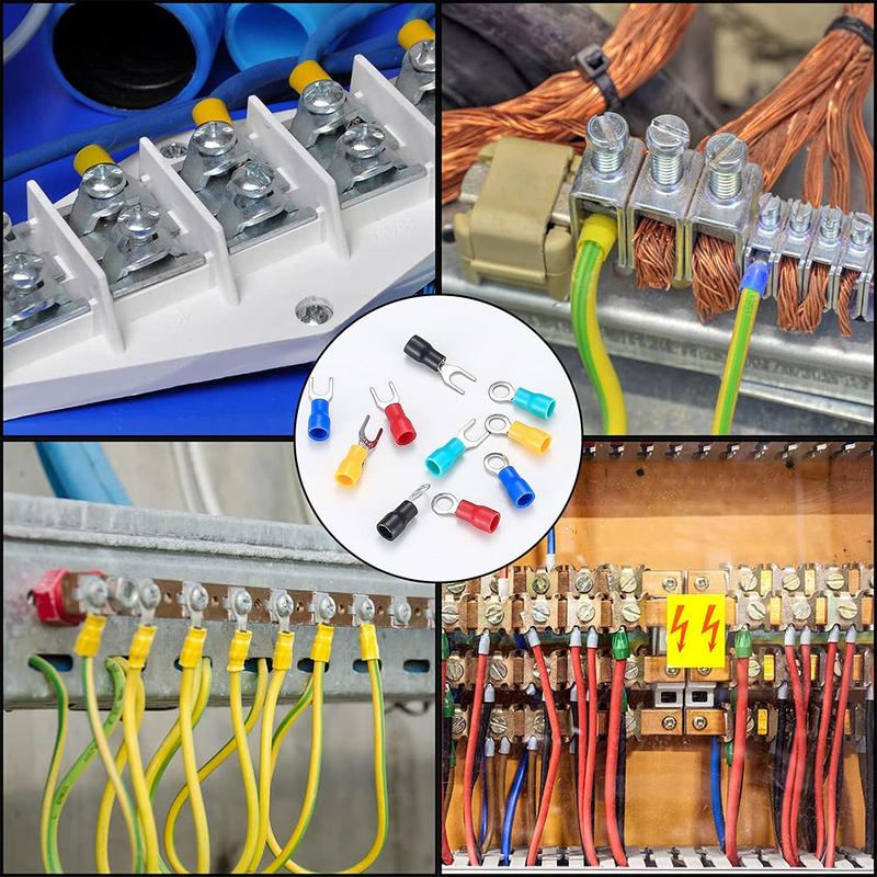 Product Introduction of Electrical Insulated Wire Connectors Kit, 200pcs/set Wire Terminals Lug Set, Mixed Ring Spade Butt Forks Quick Disconnect Crimp Cable Terminals Connectors for Home Automotive Wiring 5