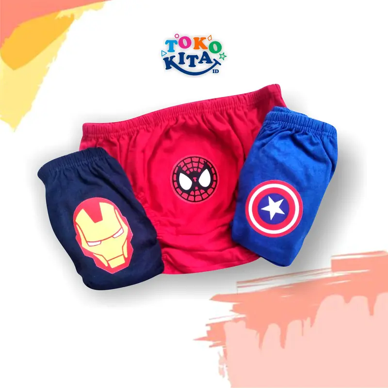 Kids Fashion - 3 pcs Celana Dalam Anak / CD Anak Laki-laki motif Hero spiderman 0