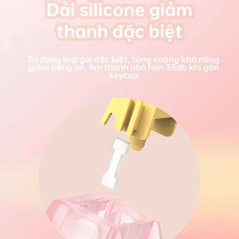 Switch silent Outemu Silent Peach V3, trục switch cơ học, giảm âm thanh, tiếng ồn 1
