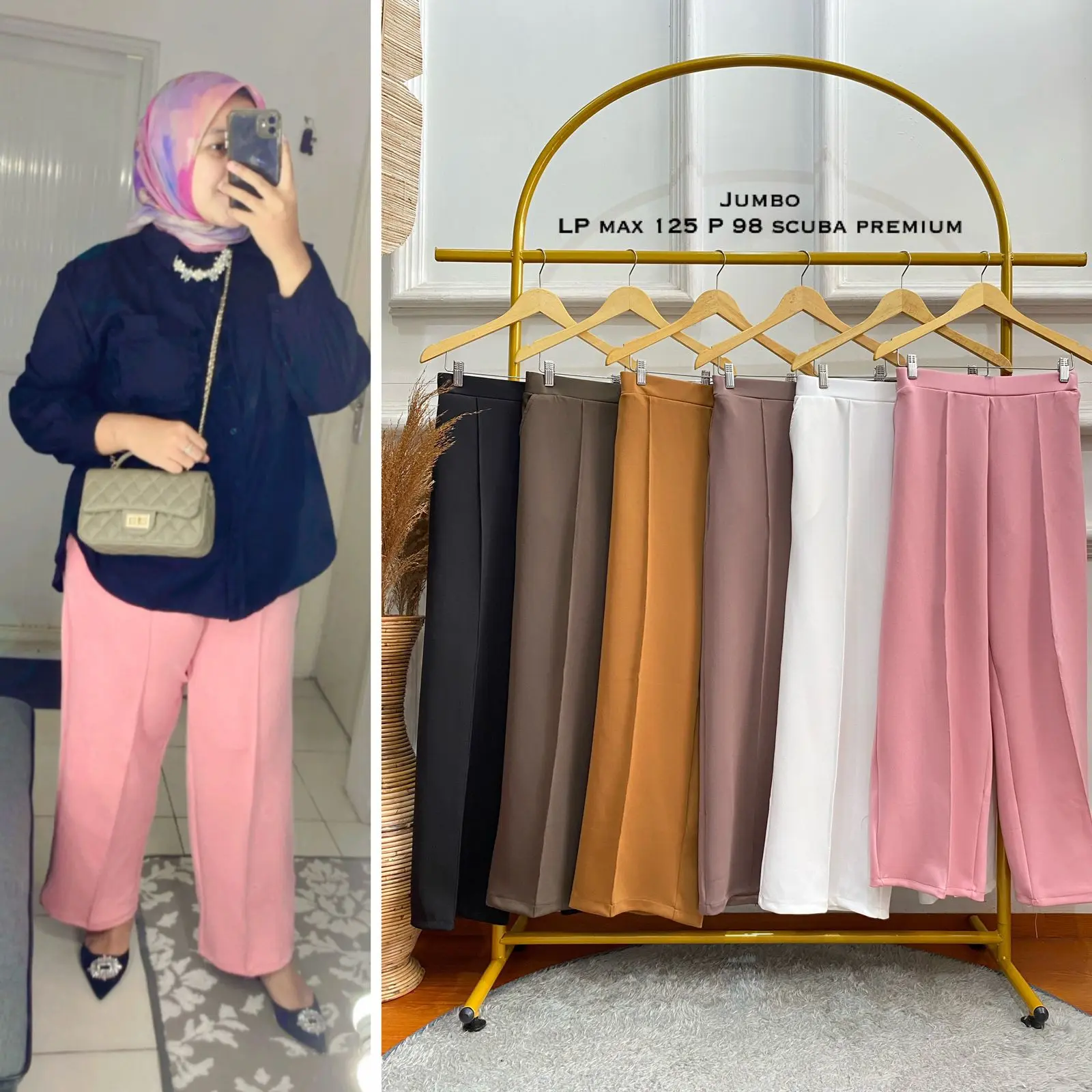 Celana kulot scuba jumbo premium termurah terlaris