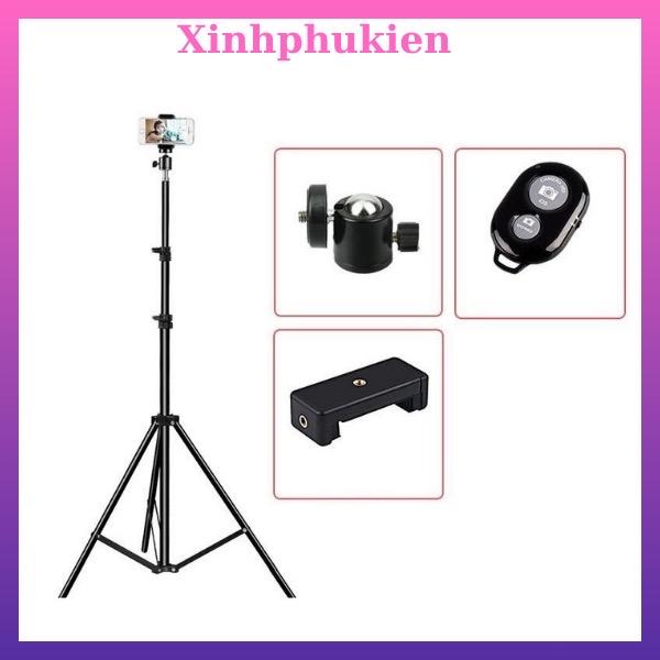 Cây Livestream - Hỗ trợ chụp ảnh, quay video, gắn đèn livestream 2,1 mét