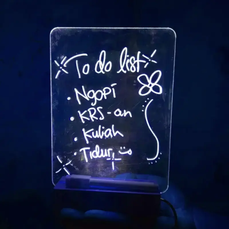 Acrylic Note Bord A5 With Stand Led / Acrylic Planner / To Do List Acrylic A5 2