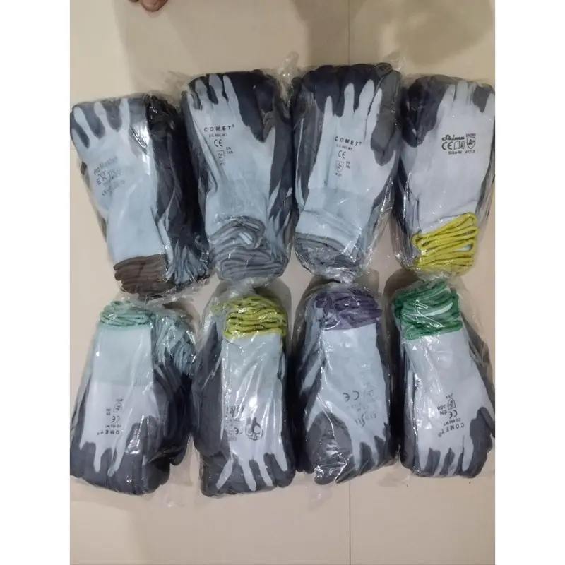 COD SARUNG TANGAN SAFETY LAPIS KARET ABU-ABU LUSINAN Sarung Tangan 6