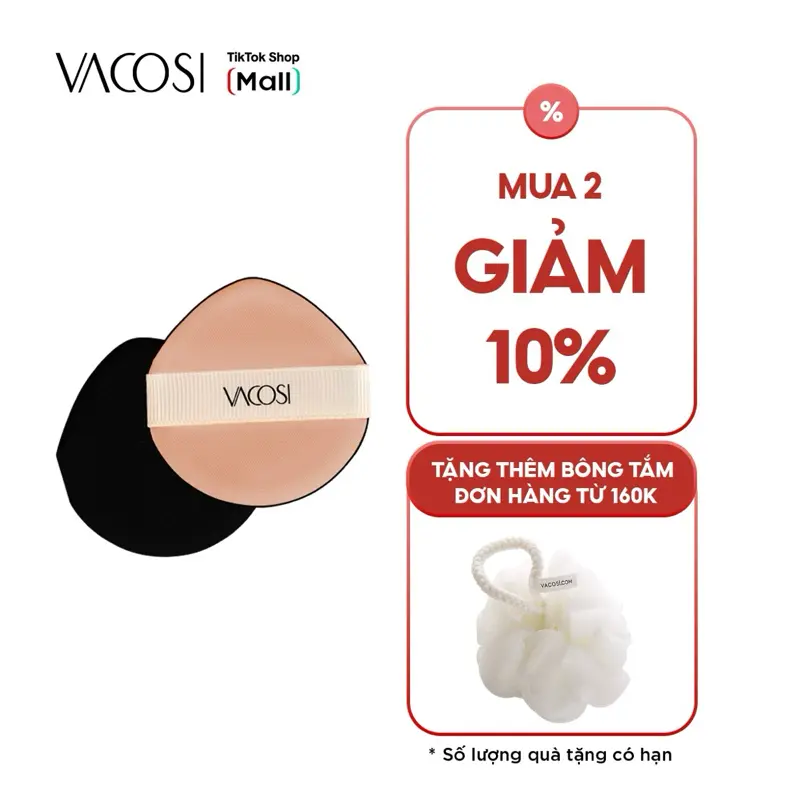 Bông cushion dáng nhọn màu kem dùng tán kem nền, cushion tạo hiệu ứng căng khỏe VACOSI CUSHION SPONGE CREAM COSMETIC - BP51 Mỹ Phẩm Trang Điểm Mỹ Phẩm Trang Điểm Mỹ Phẩm Trang Điểm