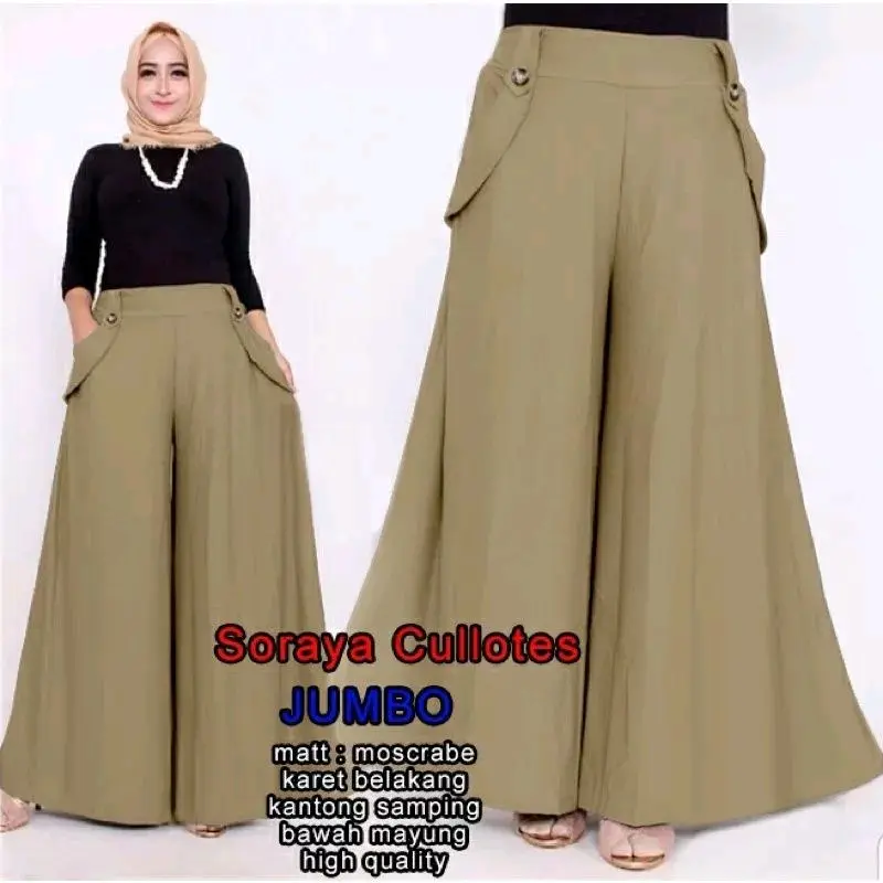 celana kulot soraya / celana kulot crepe jumbo / kulot wanita / kulot Nyaman 3