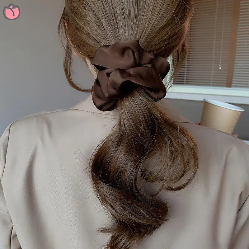 Scrunchies Satin, Cao Cấp, Dây Buộc Tóc Thanh Lịch, Dành Cho Nữ Voan Chun Women Hoa