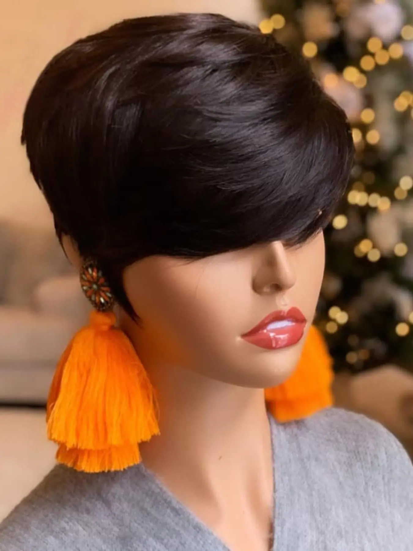 Women's Spring Fashionable Short Wigs with Bangs, Casual Trendy Synthetic Wigs for Party & Daily Use, Boho Hair Wigs for Girl Cosplay