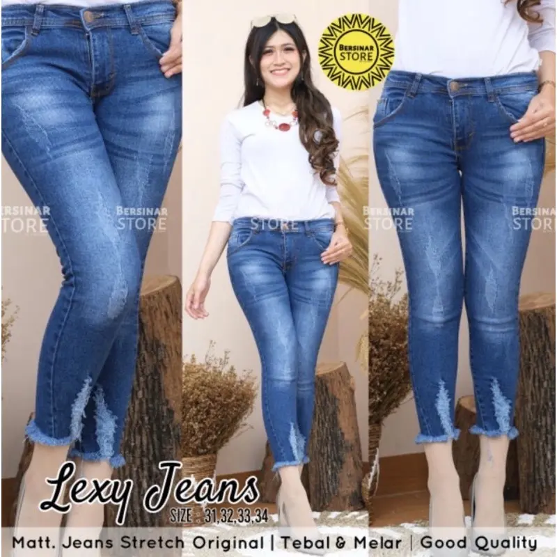 (27-34) TERBARU READY STOCK LEXY JEANS 7/9 JUMBO / CELANA JEANS WANITA / lexy jeans 7/9