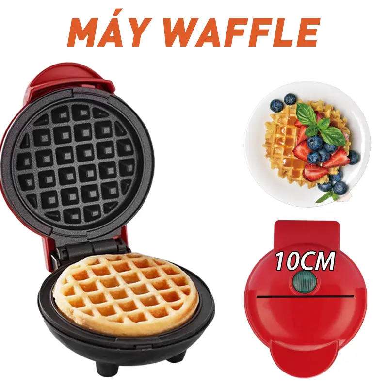 AIMI máy làm bánh waffle Máy nướng bánh mì, làm bánh sandwich, bánh quế, bánh quế đỏ tổ ong. 0