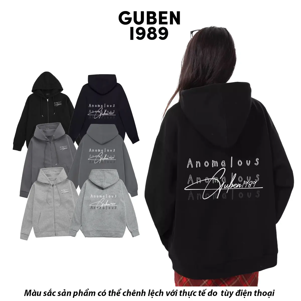 Hoodiezip Guben 1989 Gb01 Có bigsize form rộng nam nữ đều mặc được