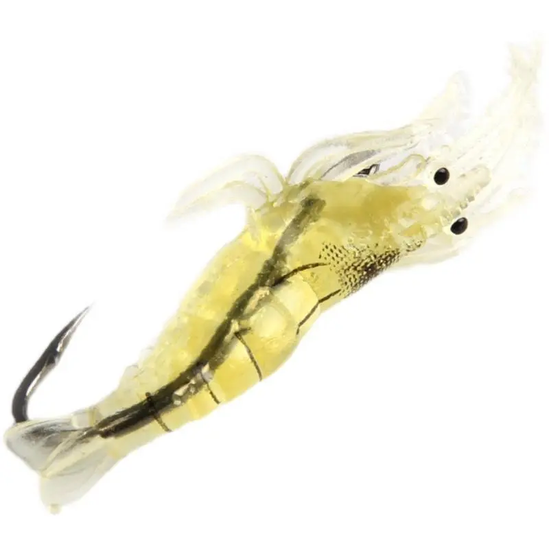 Bionic Fake Shrimp Roadrunner with Hooks Small Grass Shrimp Glow-in-the-dark Soft Lure Shrimp Fake Lure Crossbait
