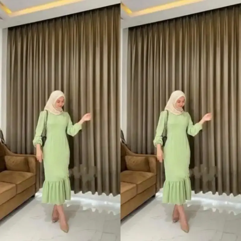 Siska Midi Dress Duyung Cringkle Airflow Busui Jumbo 5