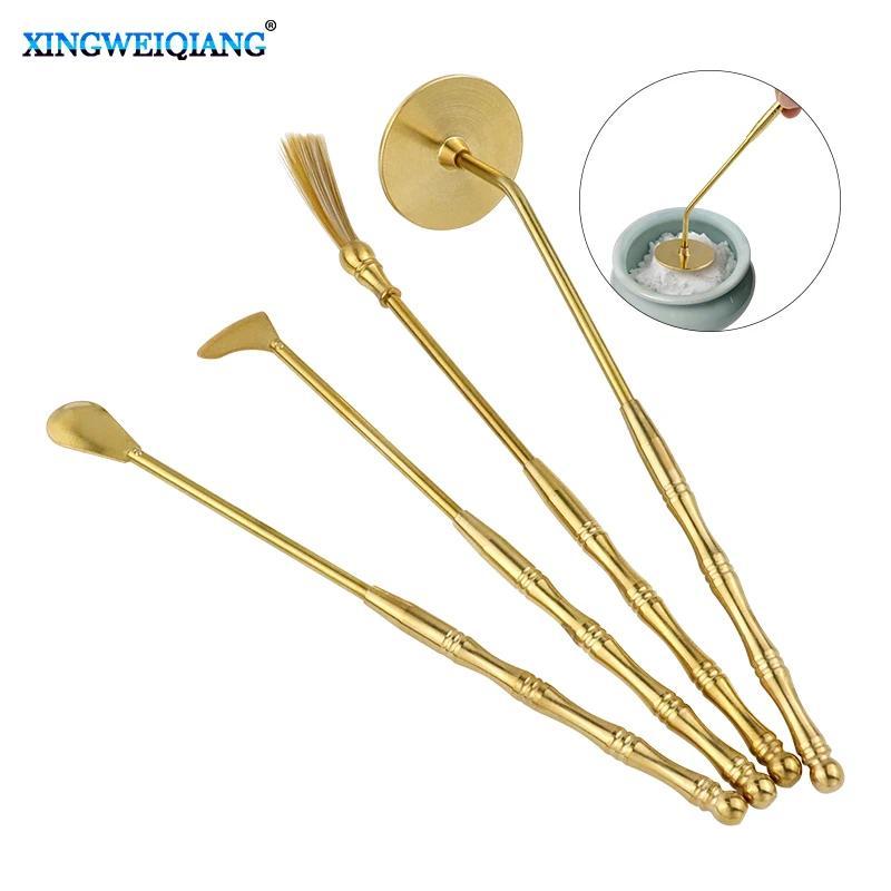 Brass Incense Burner Set Long Handle Incense Seal Cutting Se - TikTok ...