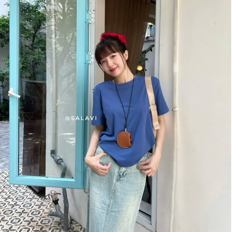 Áo thun trơn basic nhiều màu, áo thun unisex ngắn tay cotton phong cách đơn giản Salavi H3 364 2