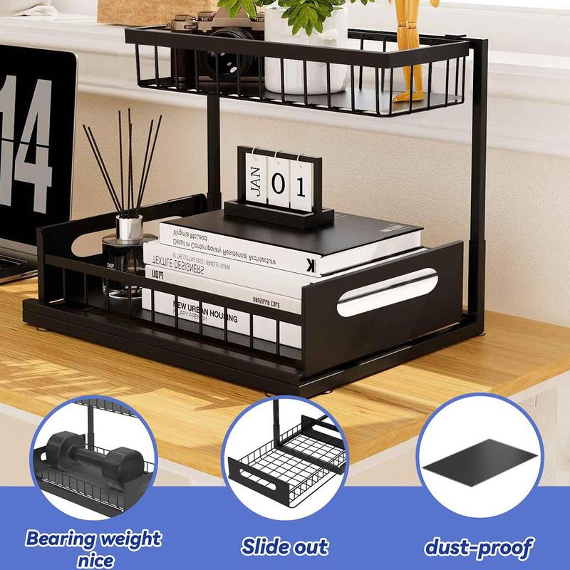 Under Sink Organizer, 2 Tier Slide Out Sink Shelf, Pull Out Cabinet Storage, Bathroom Storage Rack, Kitchen Storage Rack, Home Organizer 3