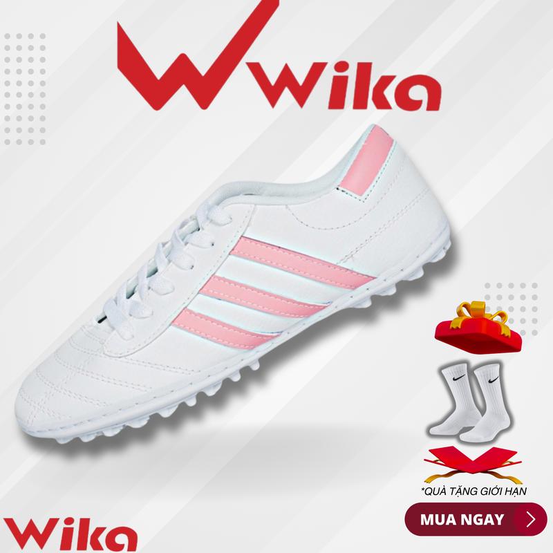 Giày 3 sọc chính hãng Wika, chất liệu da nhăn, đã khâu full đế.