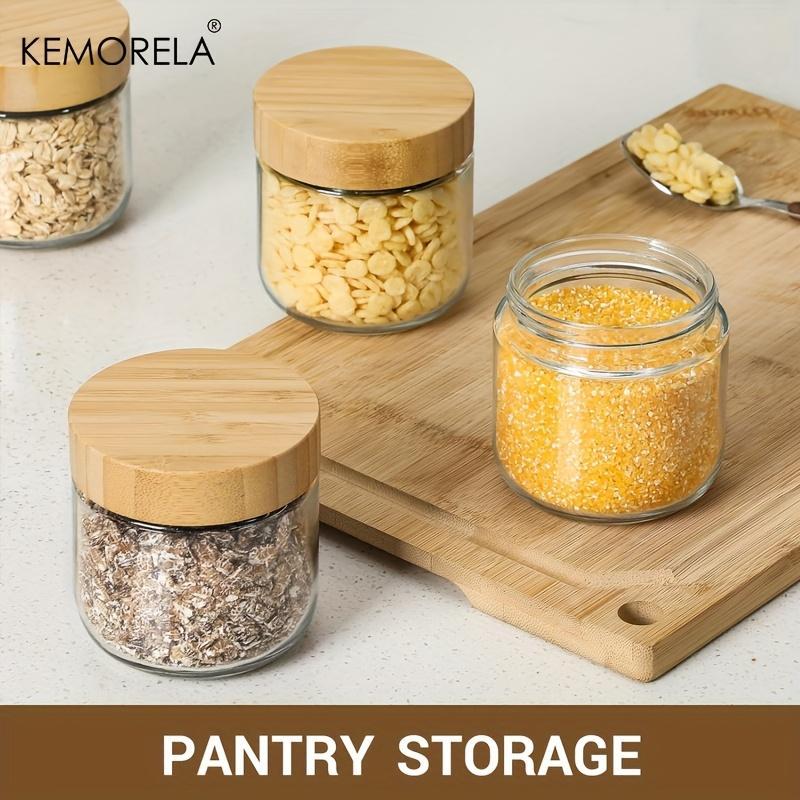 Glass Storage Jar with   Lid, 2/4 Counts Snack Candy Nuts Grain Food Storage Container, Food Preserving Container for Home Kitchen 5