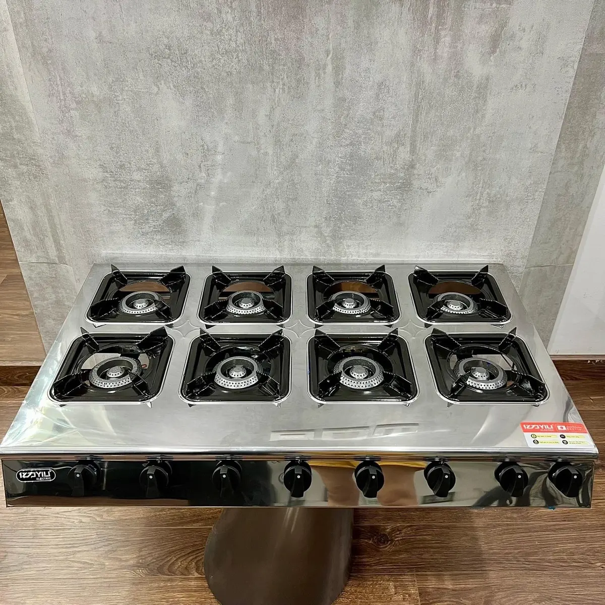 Bếp gas nấu mỳ cay bánh xèo 4 6 8 lò inox