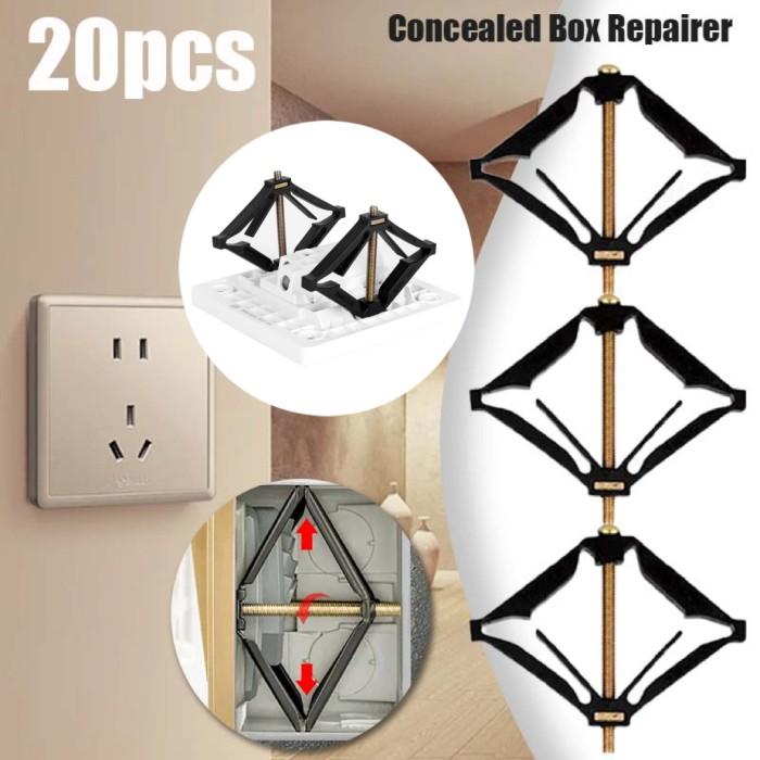 20 Pcs 86mm Wall Repair Box Soket Kaset Inbow Kotak Stop Kontak Repair Soket Kotak  Pengganti Tempel Dalam Dinding Perbaikan 2