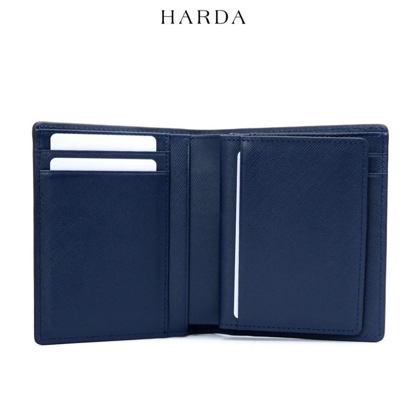 Ví Da Bóp Da Đứng Harda Form Chuẩn - Da Saffiano Wallet Nam Nhiều Ngăn