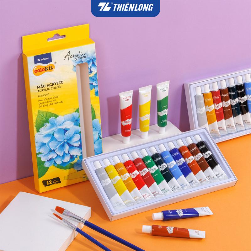  Màu nước Acrylic dạng tuýp 12ml Thiên Long Colokit ACR-C008 