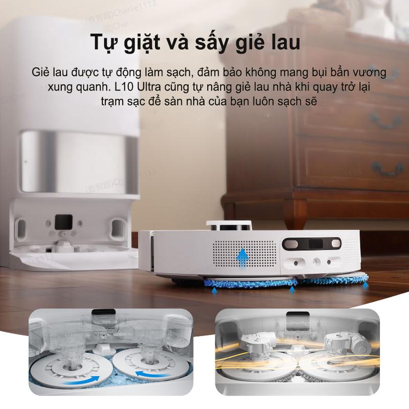 Robot Hút Bụi L10S Ultra SE - Tự Giặt Giẻ - Tự Đổ Rác - Tự Châm Nước Lau Sàn - Tự Nâng Hạ Giẻ - Sấy Giẻ Khí Nóng - Tự Cấp Xả Nước 2