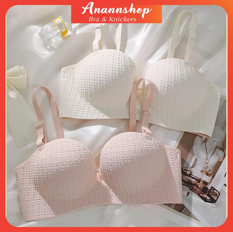 Áo Lót Ngực Su Không Gọng Không Đường May Chống Chảy Xệ Đệm Bàn Tay Giúp Nâng Ngực Cho Nữ 058 Màu Đen Cam Hồng Trắng Kem Xanh Cốm chỉ giặt tay 【 xám xanh lá  