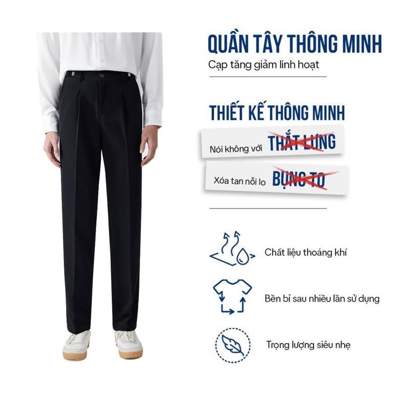 [ HÀNG VIỆT - VẢI ĐẸP ] Quần tây nam Đai Trượt AT1988 STORE Có BIGSIZE 90kg lưng cạp cao sidetab Baggy ống suông rộng đi học công sở đẹp Menswear Lưng Cao Pants Ong quần  âu Nhung Đen quana  unam