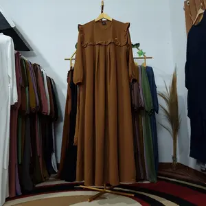 Yumna Dress Gamis Rempel Muslim Wanita Bahan Crinkle Airflow