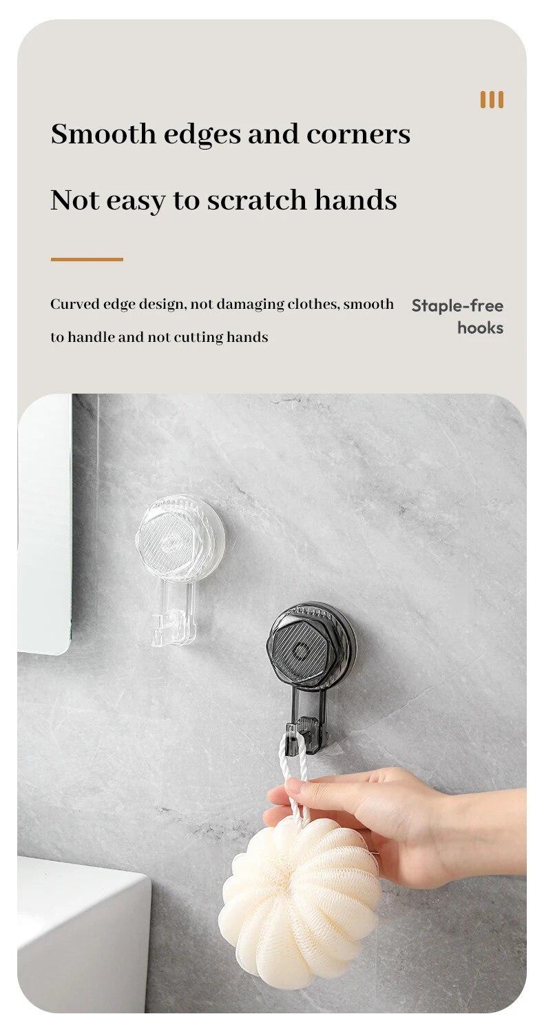 Product Introduction of 1pc Strong Suction Cup Hook with No Punching Hole Vacuum Adhesive on The Back of Bathroom Door No Trace Wall Adhesive Bathroom 25