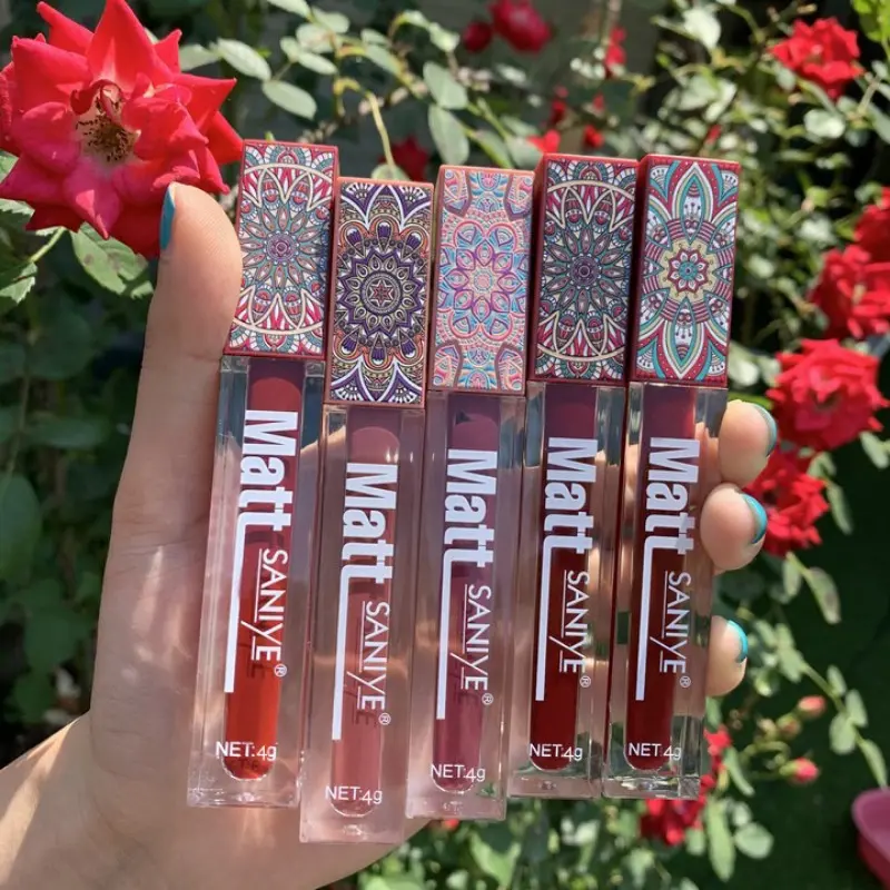Waterproof  Lip Gloss Brown Nude Pigment Dark Red Long Lasting  Liquid Lipstick Women Makeup Lip Glaze